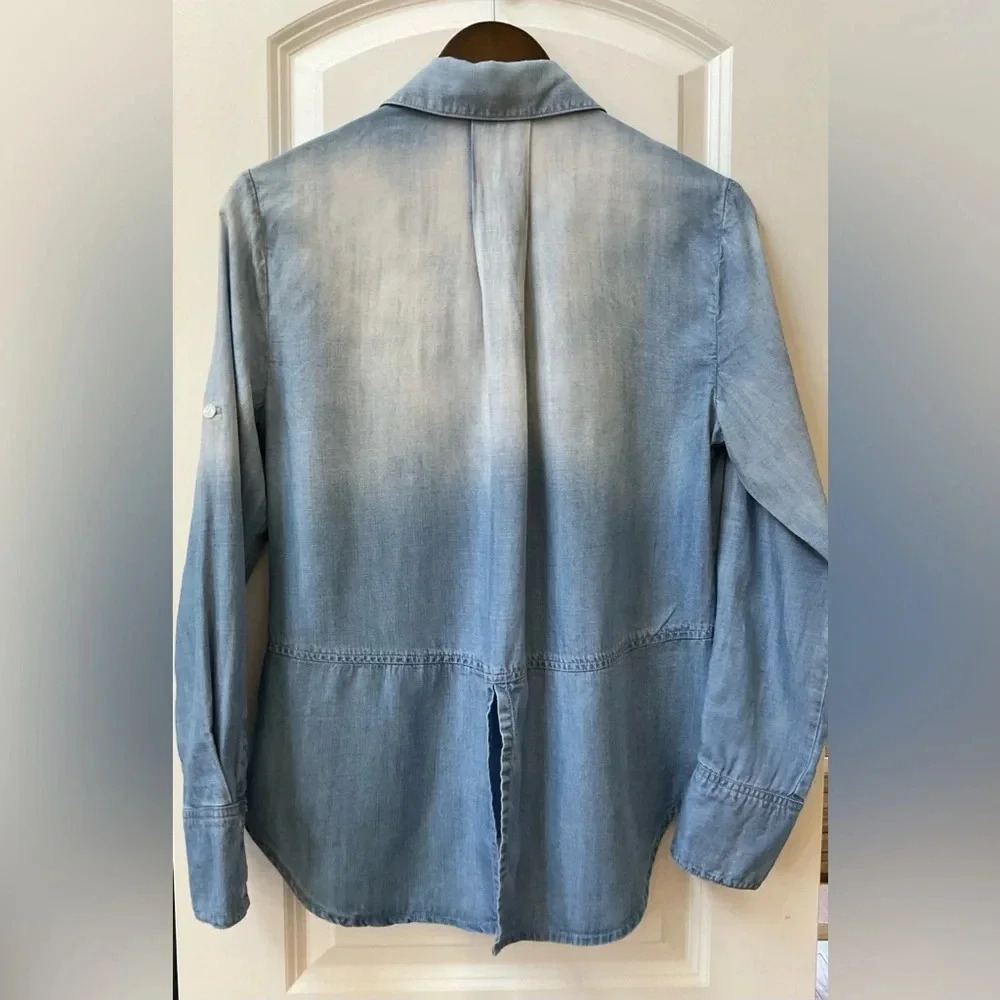 Bella Dahl Split Back Button Down - Ombre Wash - image 2